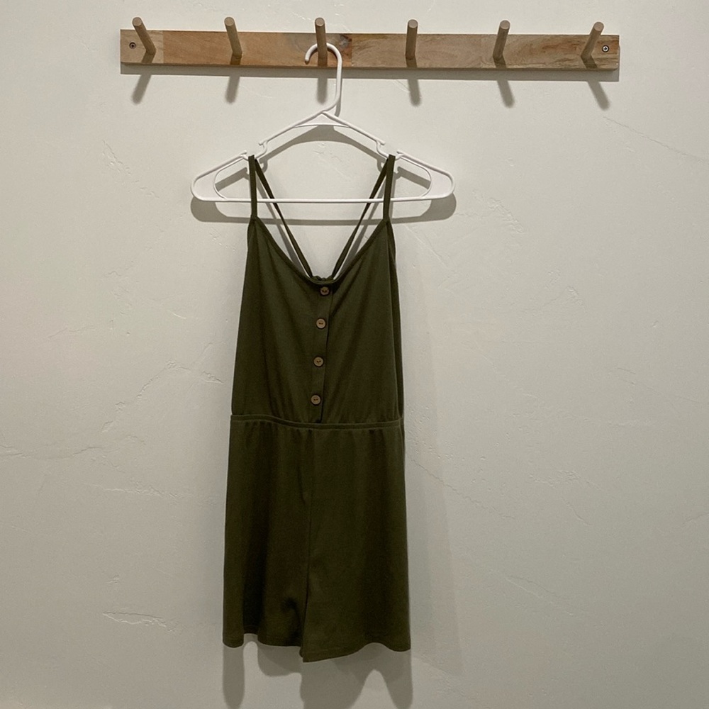 Iris Green Ribbed Romper